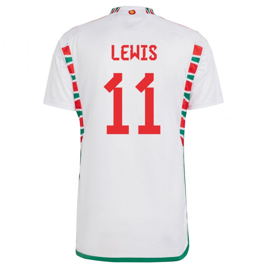 Hombre Camiseta Gales Sonny Lewis #11 Blanco 2ª Equipación 22-24 La Camisa Perú