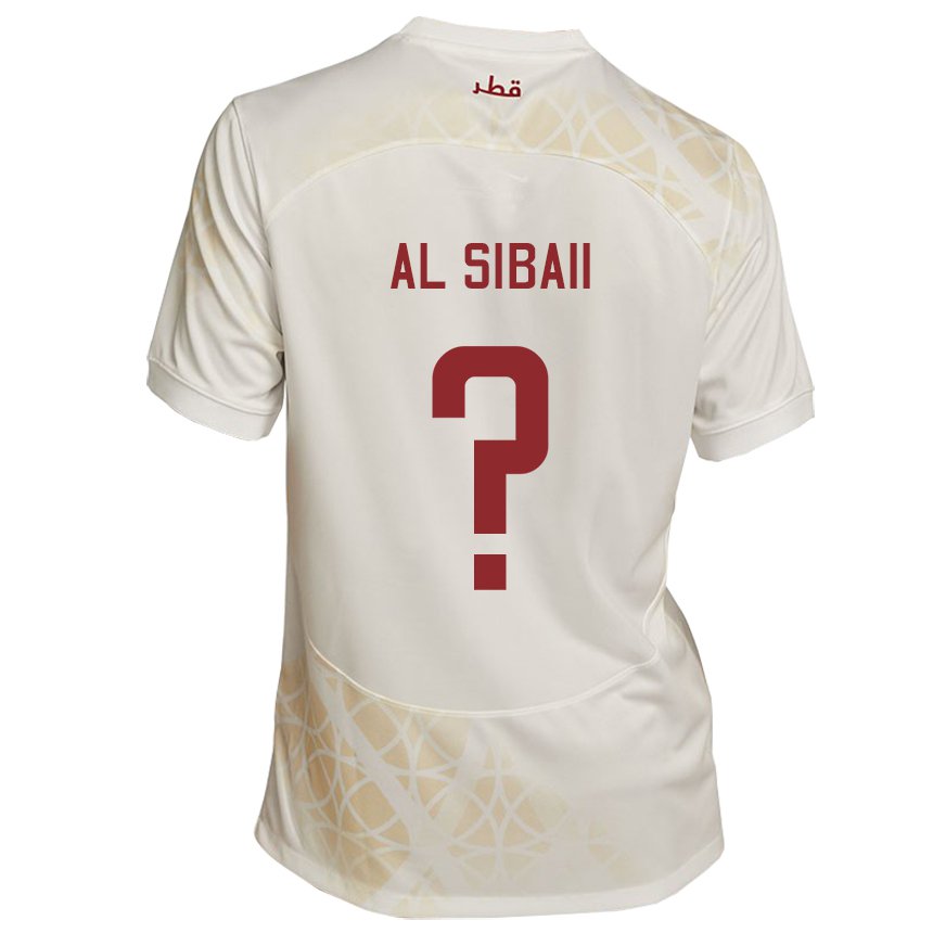 Hombre Camiseta Catar Ahmad Al Sibaii #0 Beis Dorado 2ª Equipación 22-24 La Camisa Perú