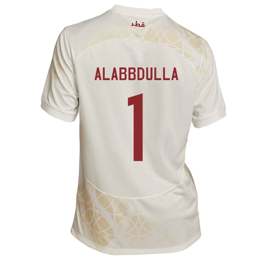 Hombre Camiseta Catar Latifa Alabbdulla #1 Beis Dorado 2ª Equipación 22-24 La Camisa Perú