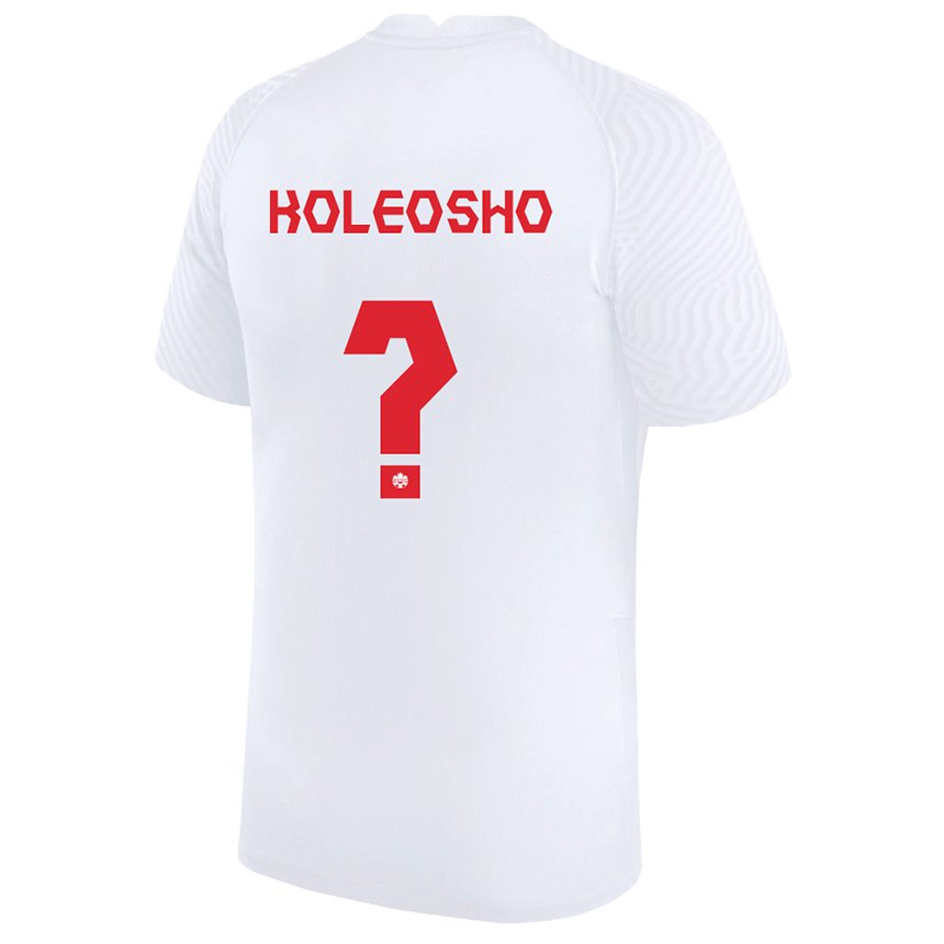 Hombre Camiseta Canadá Luca Koleosho #0 Blanco 2ª Equipación 22-24 La Camisa Perú