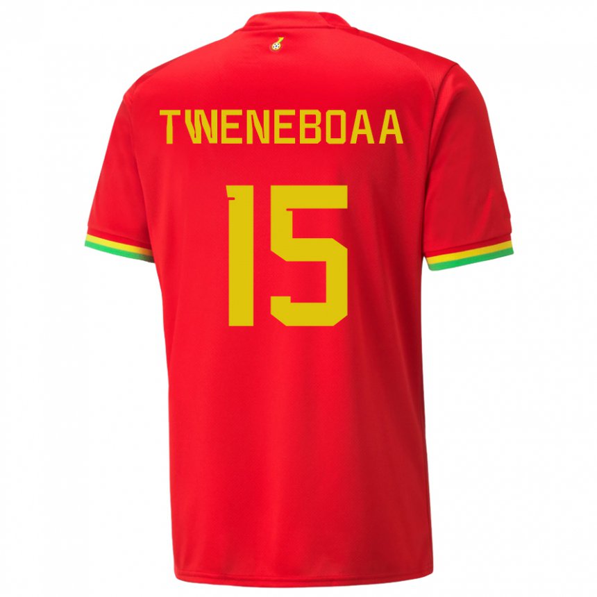 Hombre Camiseta Ghana Justice Tweneboaa #15 Rojo 2ª Equipación 22-24 La Camisa Perú