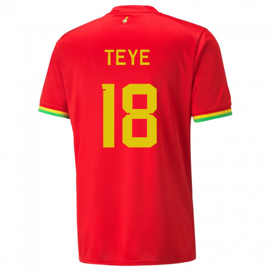 Hombre Camiseta Ghana Suzzy Teye #18 Rojo 2ª Equipación 22-24 La Camisa Perú