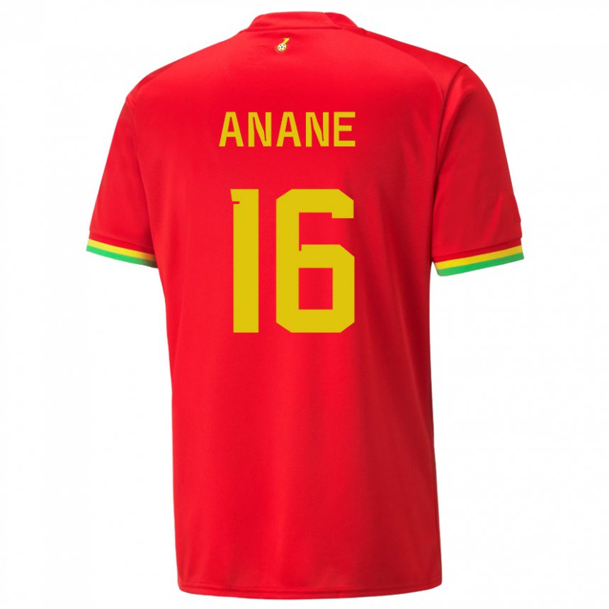 Hombre Camiseta Ghana Vincent Anane #16 Rojo 2ª Equipación 22-24 La Camisa Perú