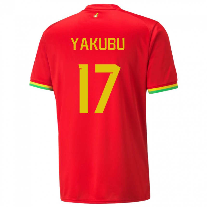 Hombre Camiseta Ghana Mustapha Yakubu #17 Rojo 2ª Equipación 22-24 La Camisa Perú