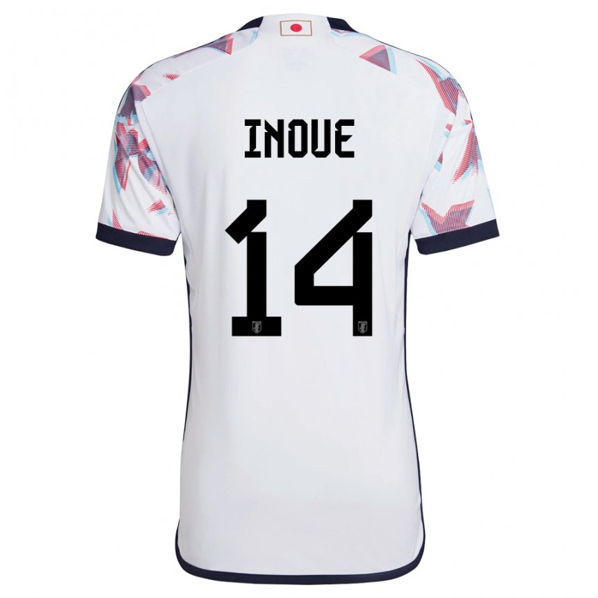 Hombre Camiseta Japón Ayaka Inoue #14 Blanco 2ª Equipación 22-24 La Camisa Perú