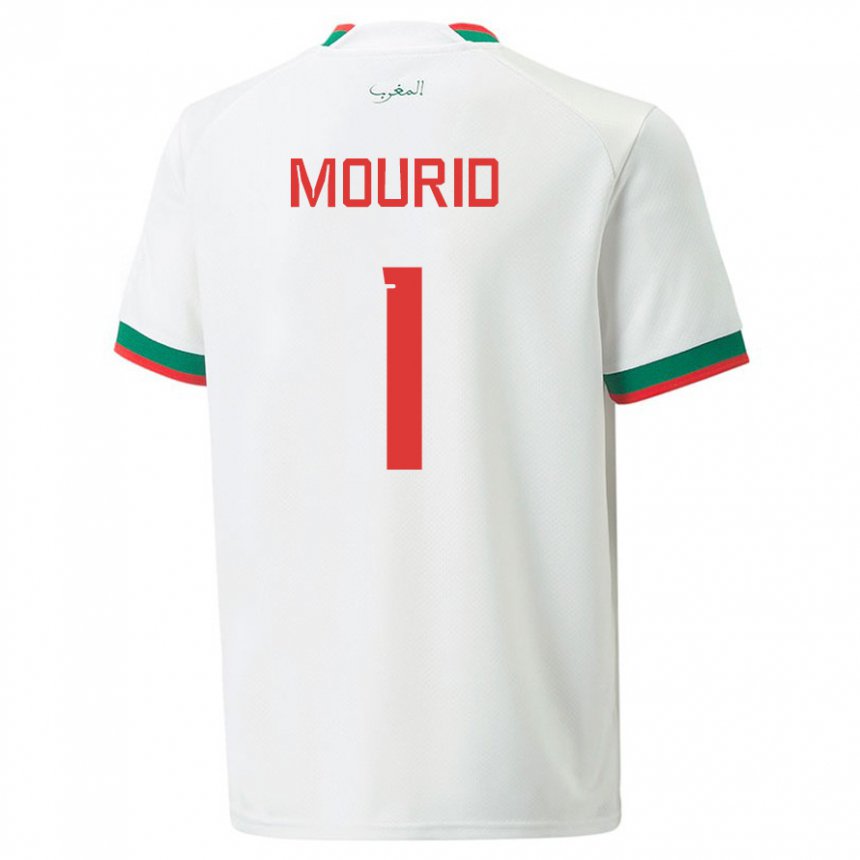 Hombre Camiseta Marruecos Taha Mourid #1 Blanco 2ª Equipación 22-24 La Camisa Perú