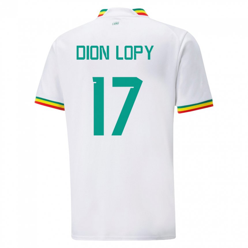 Mujer Camiseta Senegal Dion Lopy #17 Blanco 1ª Equipación 22-24 La Camisa Perú