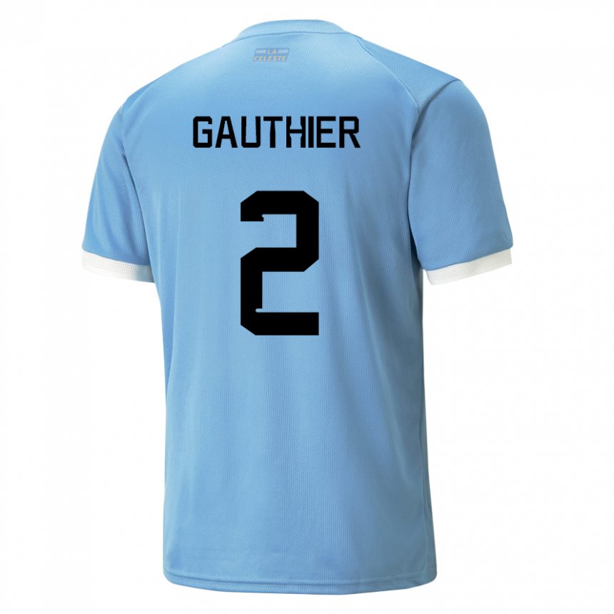 Mujer Camiseta Uruguay Valentin Gauthier #2 Azul 1ª Equipación 22-24 La Camisa Perú
