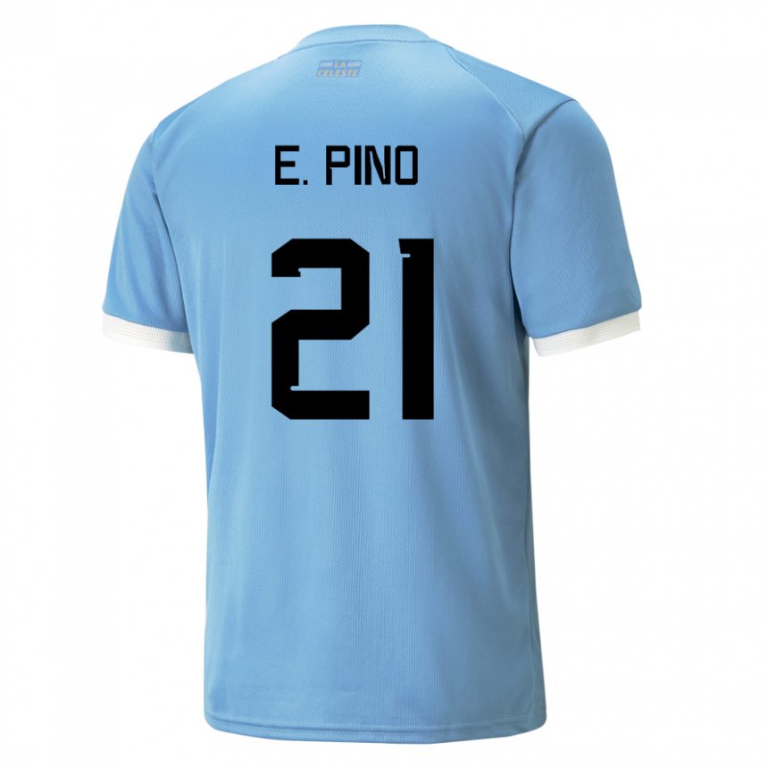 Mujer Camiseta Uruguay Emiliano Del Pino #21 Azul 1ª Equipación 22-24 La Camisa Perú