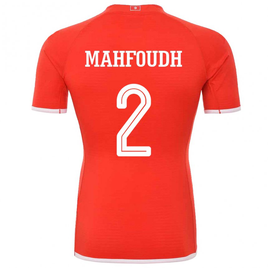 Mujer Camiseta Túnez Dhikra Mahfoudh #2 Rojo 1ª Equipación 22-24 La Camisa Perú