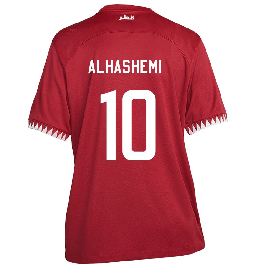 Mujer Camiseta Catar Suaad Alhashemi #10 Granate 1ª Equipación 22-24 La Camisa Perú