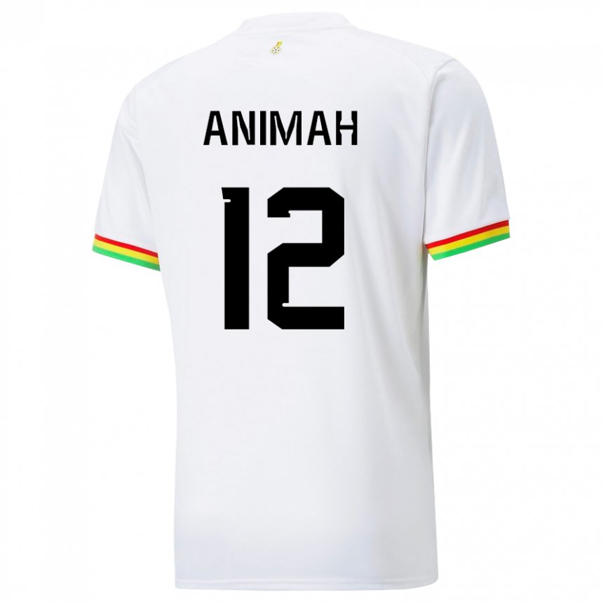 Mujer Camiseta Ghana Grace Animah #12 Blanco 1ª Equipación 22-24 La Camisa Perú