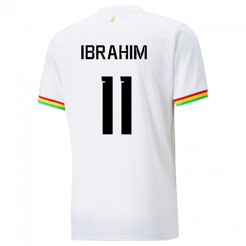 Mujer Camiseta Ghana Zubairu Ibrahim #11 Blanco 1ª Equipación 22-24 La Camisa Perú