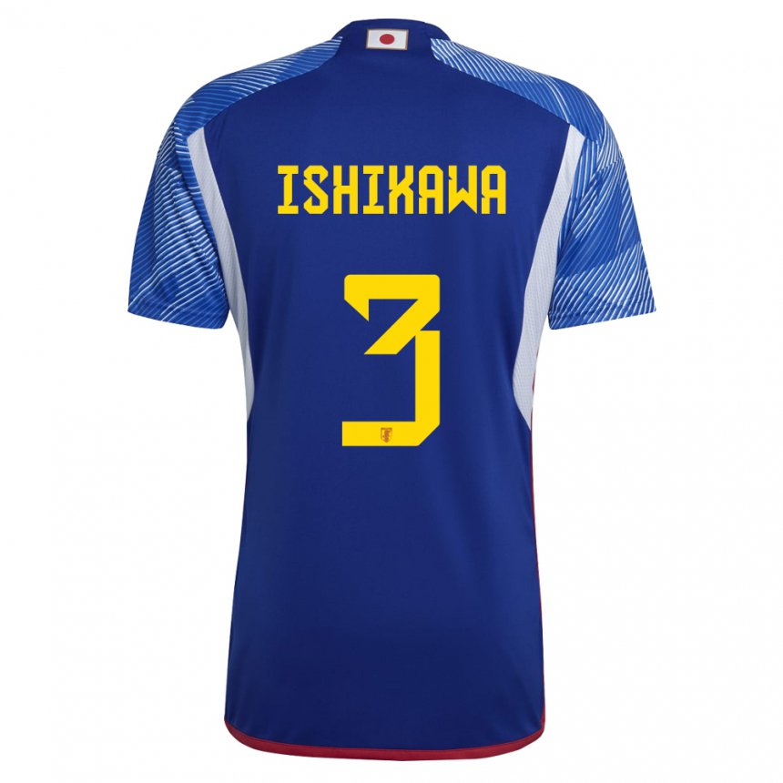 Mujer Camiseta Japón Seita Ishikawa #3 Azul Real 1ª Equipación 22-24 La Camisa Perú