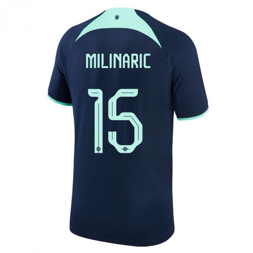 Mujer Camiseta Australia Anton Milinaric #15 Azul Oscuro 2ª Equipación 22-24 La Camisa Perú