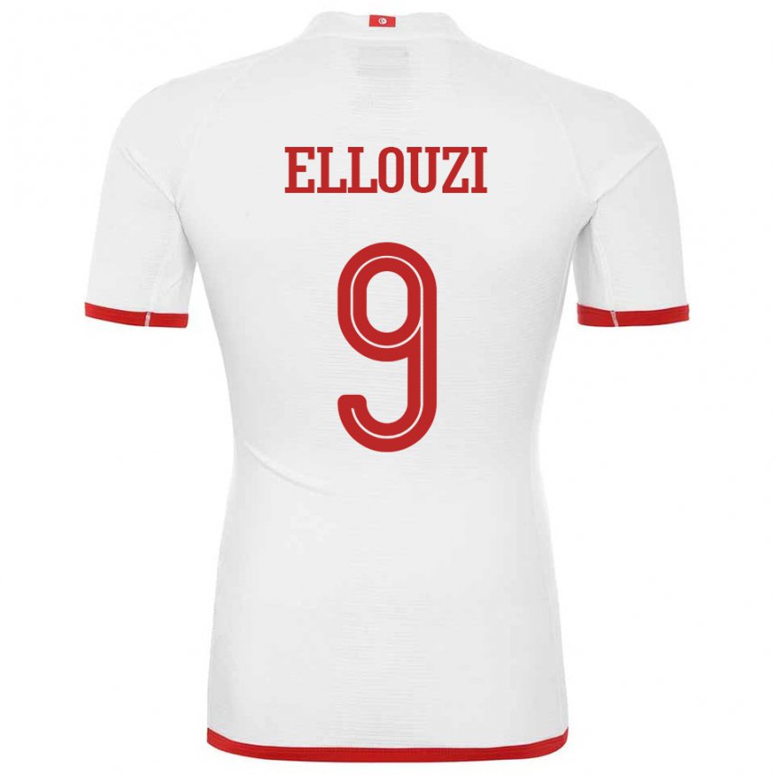 Mujer Camiseta Túnez Sabrine Ellouzi #9 Blanco 2ª Equipación 22-24 La Camisa Perú