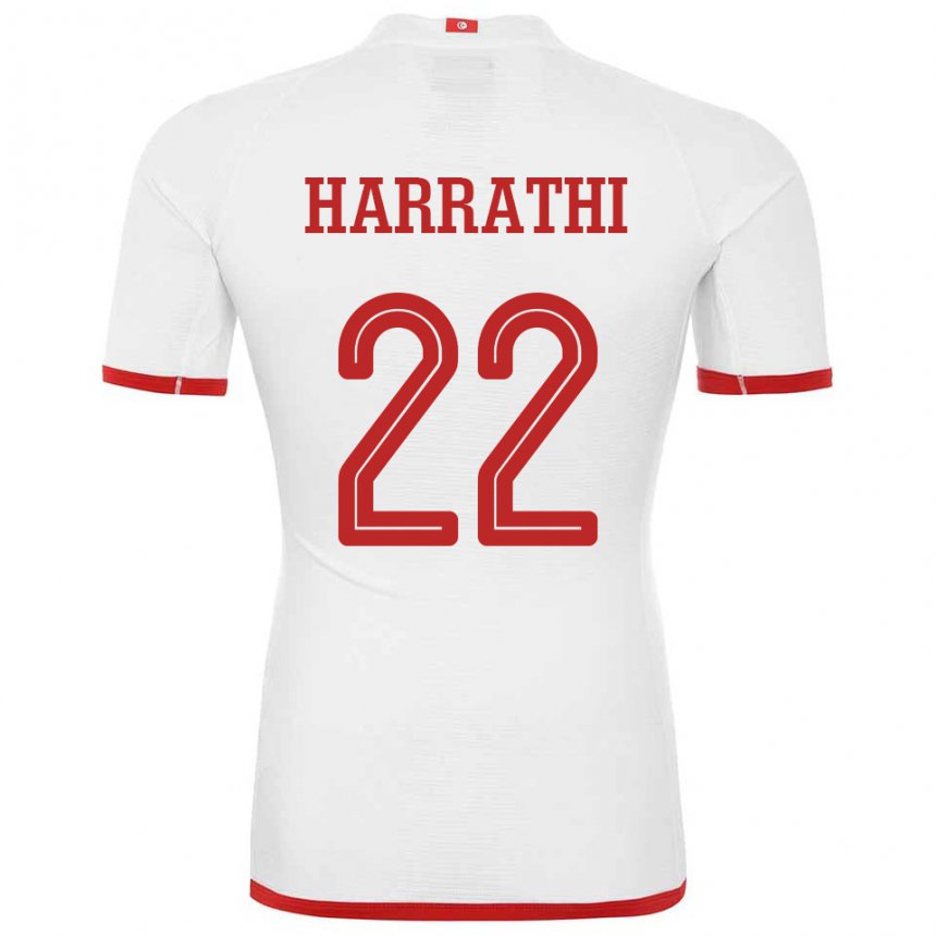Mujer Camiseta Túnez Najla Harrathi #22 Blanco 2ª Equipación 22-24 La Camisa Perú