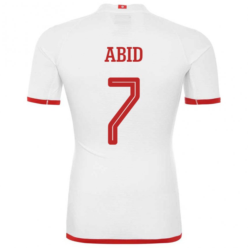 Mujer Camiseta Túnez Aziz Abid #7 Blanco 2ª Equipación 22-24 La Camisa Perú