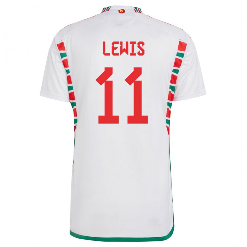Mujer Camiseta Gales Sonny Lewis #11 Blanco 2ª Equipación 22-24 La Camisa Perú