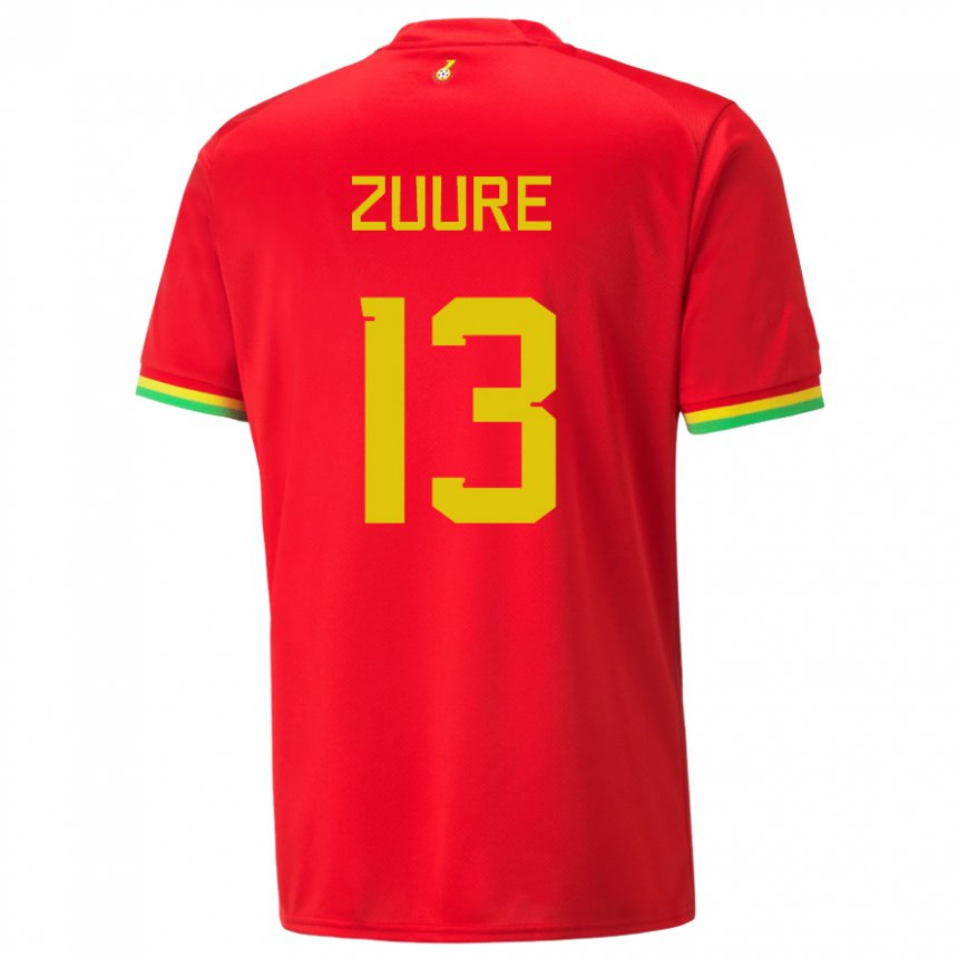 Mujer Camiseta Ghana Moses Salifu Bawa Zuure #13 Rojo 2ª Equipación 22-24 La Camisa Perú