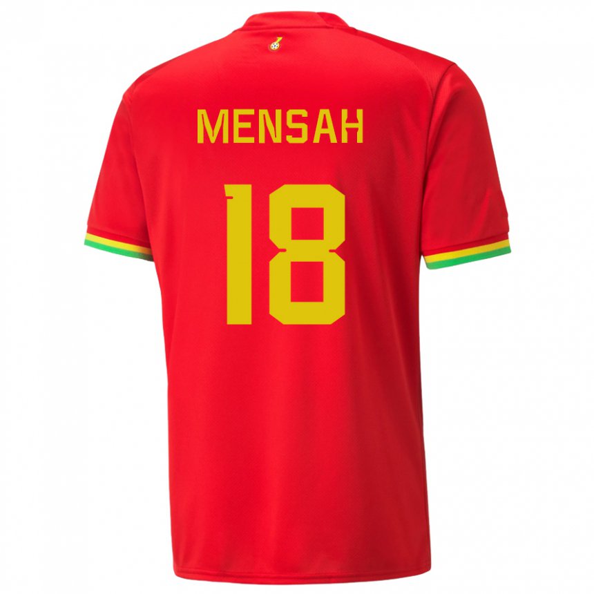 Mujer Camiseta Ghana Isaac Mensah #18 Rojo 2ª Equipación 22-24 La Camisa Perú