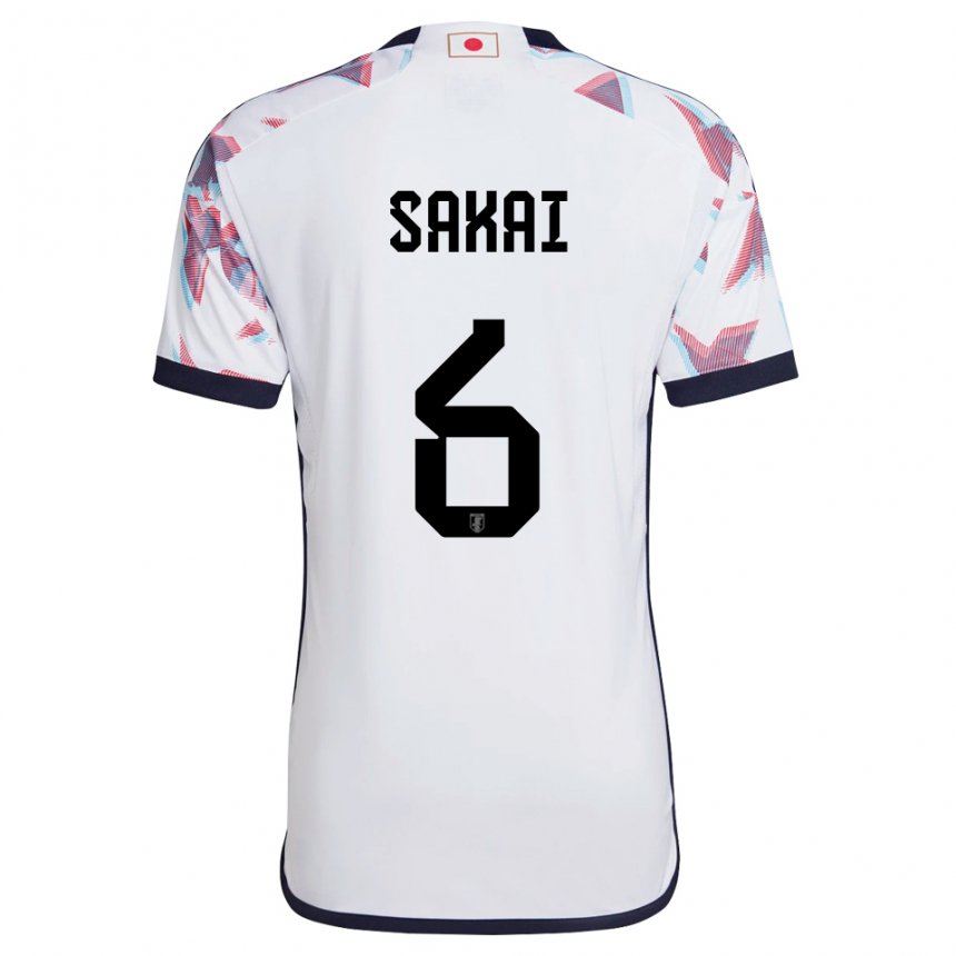 Mujer Camiseta Japón Shunya Sakai #6 Blanco 2ª Equipación 22-24 La Camisa Perú