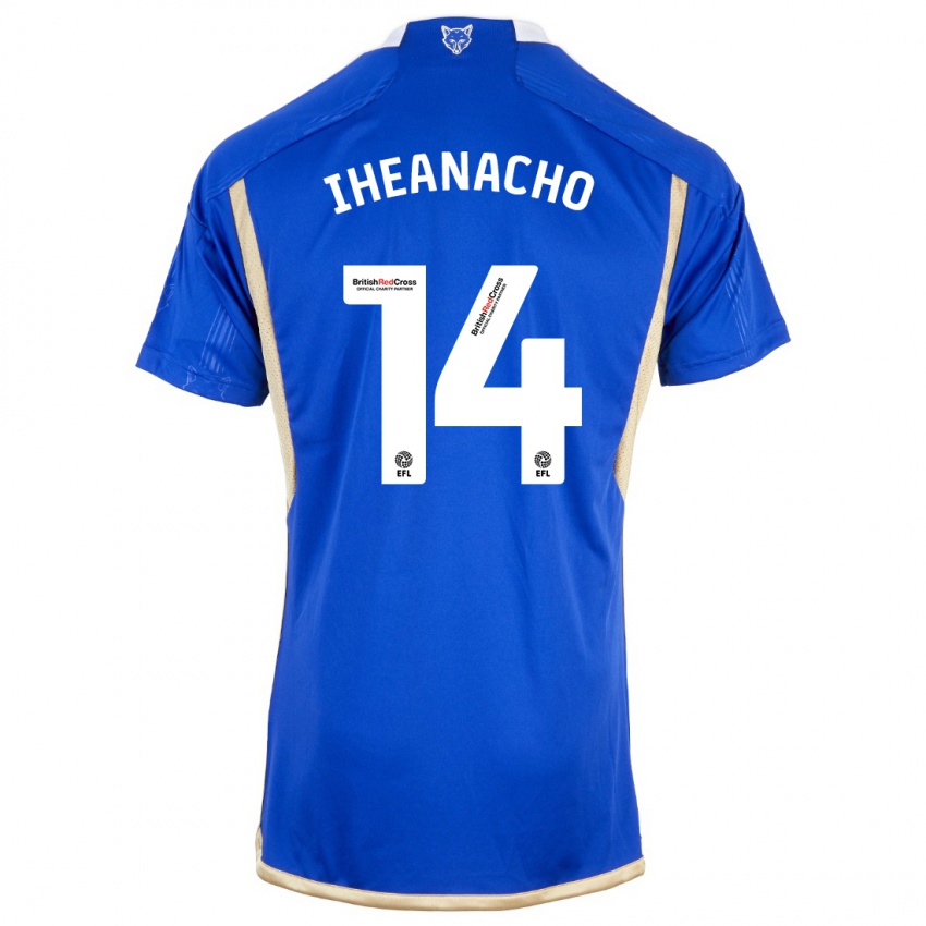 Niño Camiseta Kelechi Iheanacho #14 Azul 1ª Equipación 2023/24 La Camisa Perú