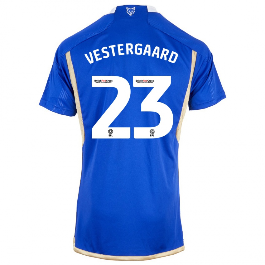 Niño Camiseta Jannik Vestergaard #23 Azul 1ª Equipación 2023/24 La Camisa Perú