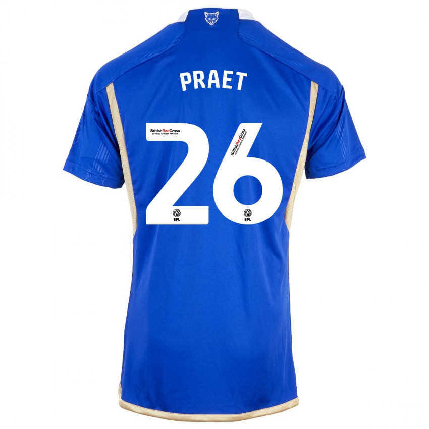 Niño Camiseta Dennis Praet #26 Azul 1ª Equipación 2023/24 La Camisa Perú