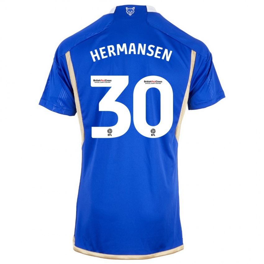 Niño Camiseta Mads Hermansen #30 Azul 1ª Equipación 2023/24 La Camisa Perú