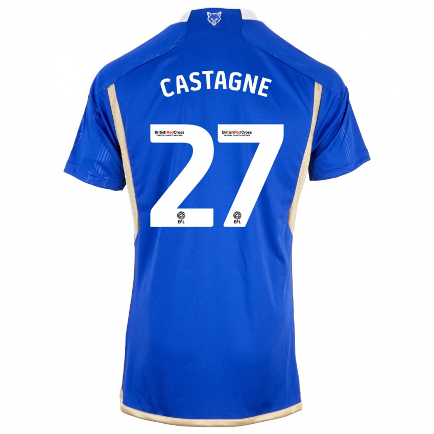 Niño Camiseta Timothy Castagne #27 Azul 1ª Equipación 2023/24 La Camisa Perú