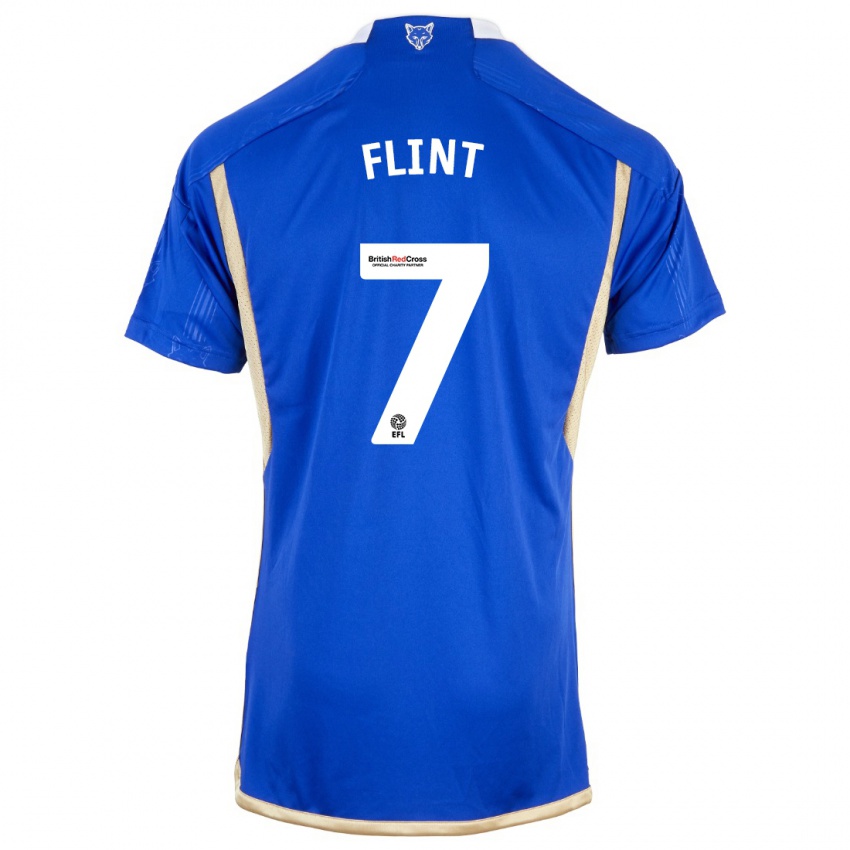 Niño Camiseta Natasha Flint #7 Azul 1ª Equipación 2023/24 La Camisa Perú