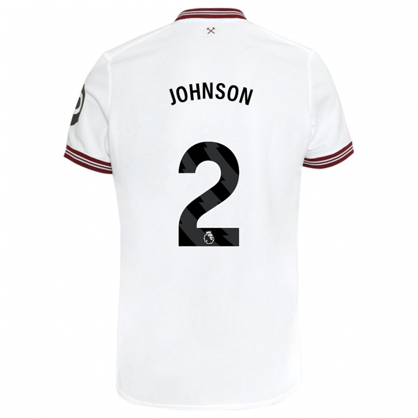 Niño Camiseta Ben Johnson #2 Blanco 2ª Equipación 2023/24 La Camisa Perú