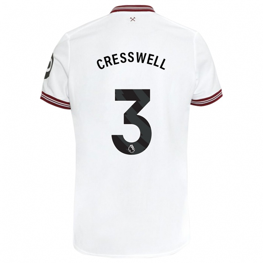 Niño Camiseta Aaron Cresswell #3 Blanco 2ª Equipación 2023/24 La Camisa Perú