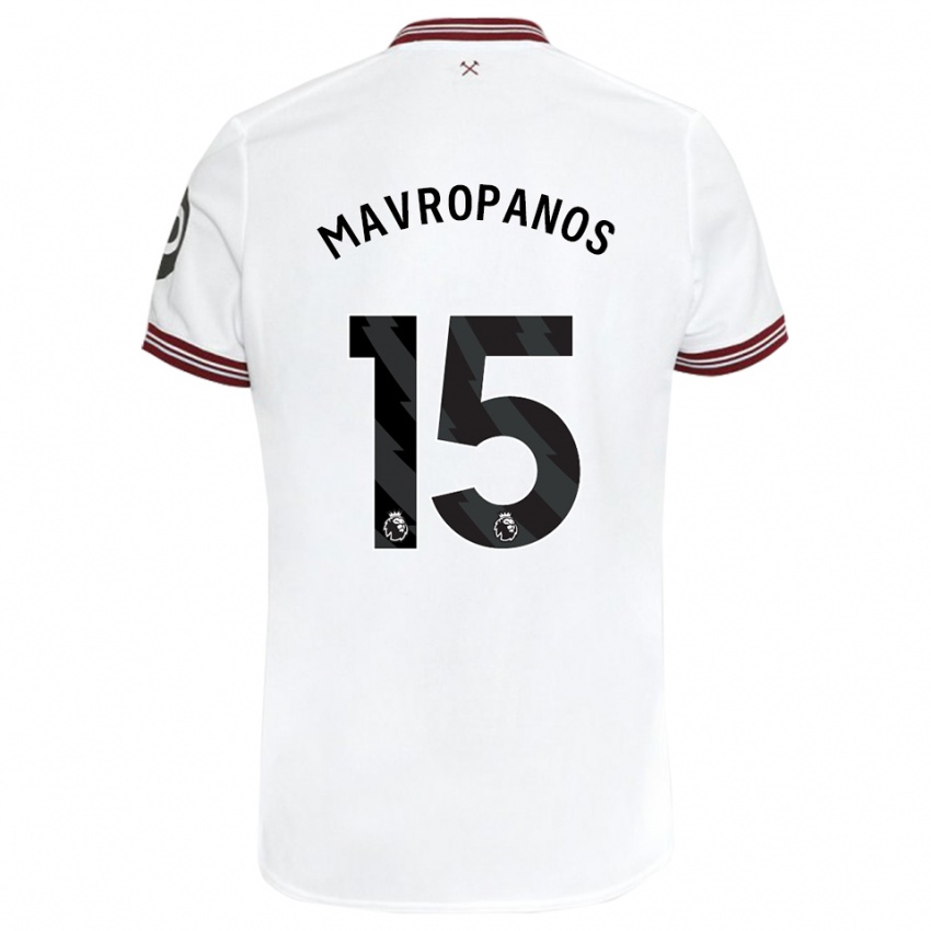 Niño Camiseta Konstantinos Mavropanos #15 Blanco 2ª Equipación 2023/24 La Camisa Perú