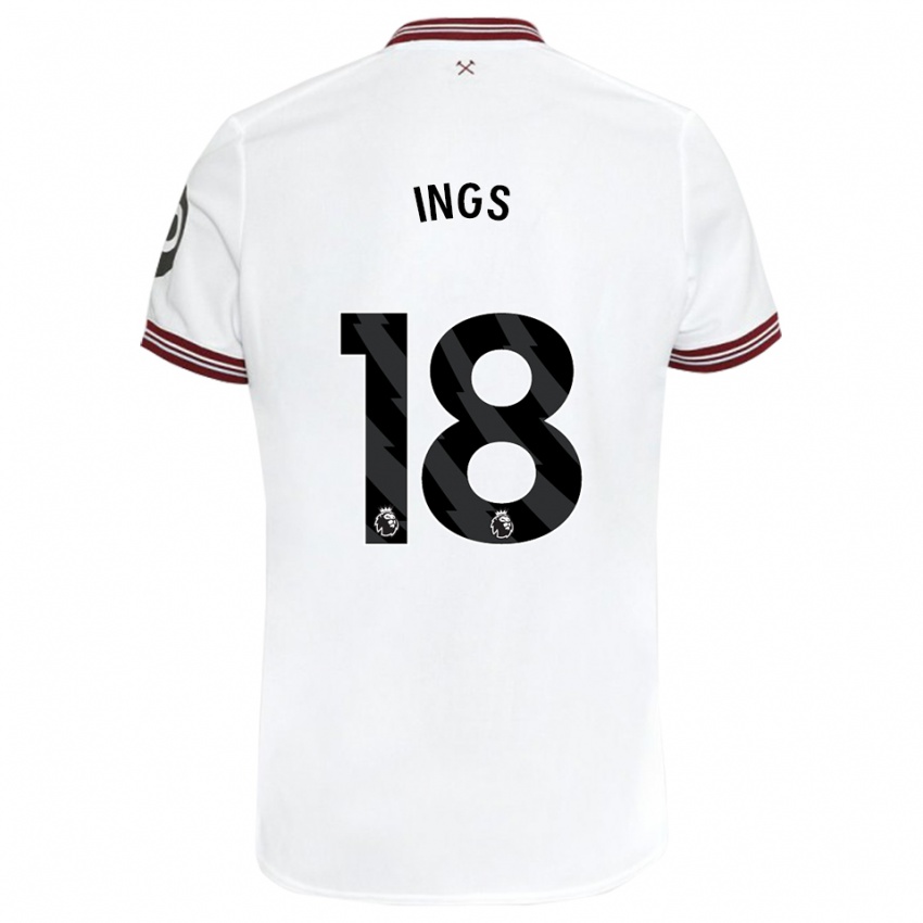 Niño Camiseta Danny Ings #18 Blanco 2ª Equipación 2023/24 La Camisa Perú