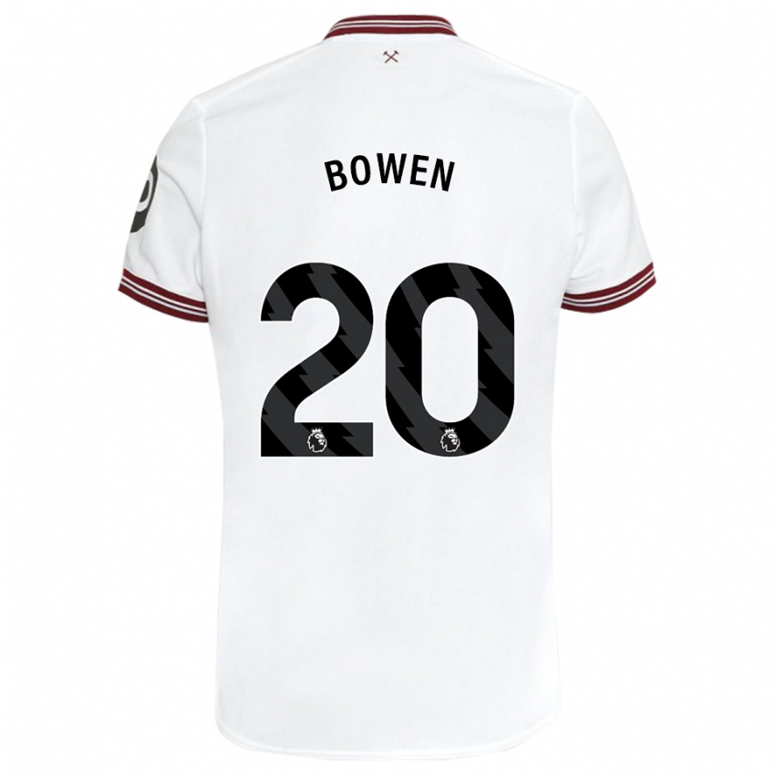 Niño Camiseta Jarrod Bowen #20 Blanco 2ª Equipación 2023/24 La Camisa Perú