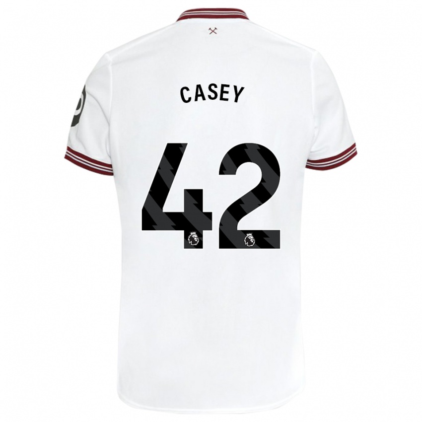 Niño Camiseta Kaelan Casey #42 Blanco 2ª Equipación 2023/24 La Camisa Perú