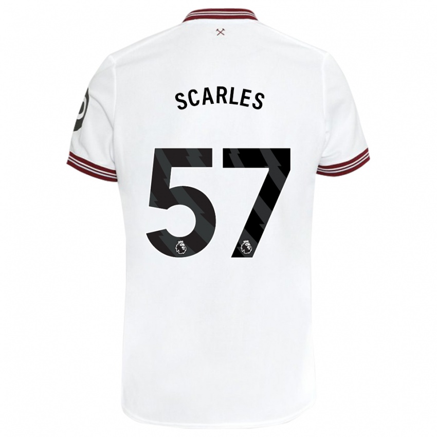 Niño Camiseta Oliver Scarles #57 Blanco 2ª Equipación 2023/24 La Camisa Perú