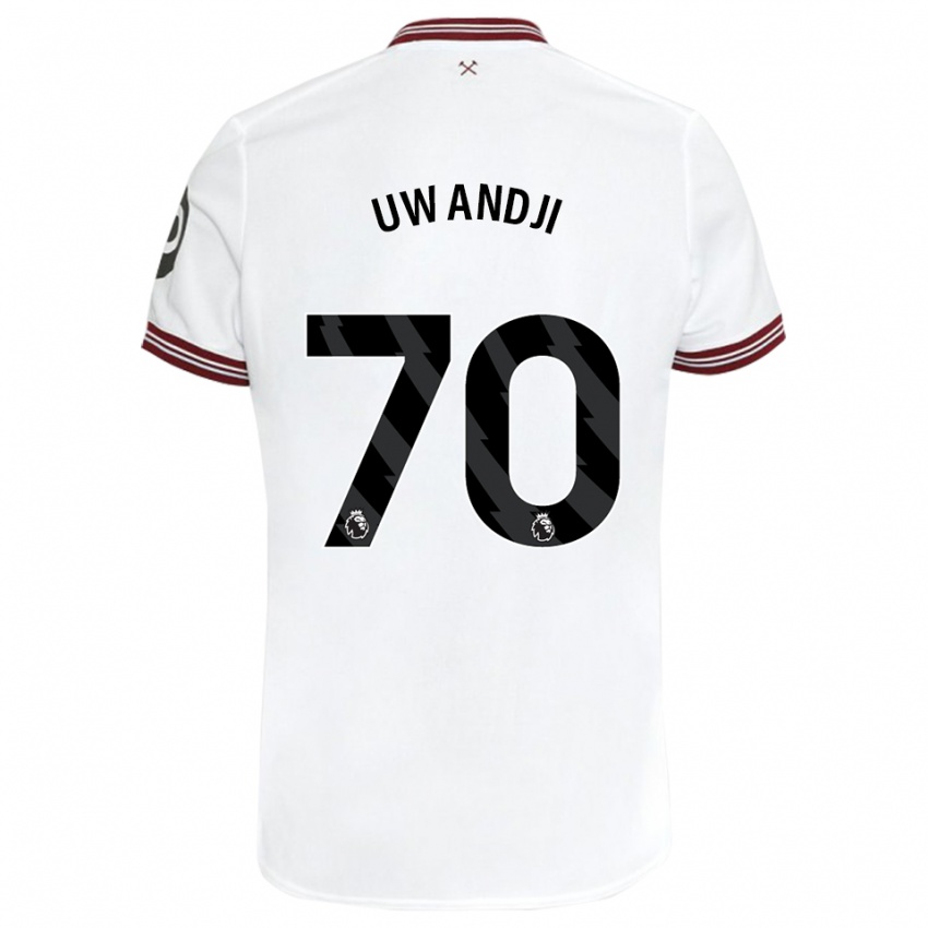 Niño Camiseta Blaise Uwandji #70 Blanco 2ª Equipación 2023/24 La Camisa Perú