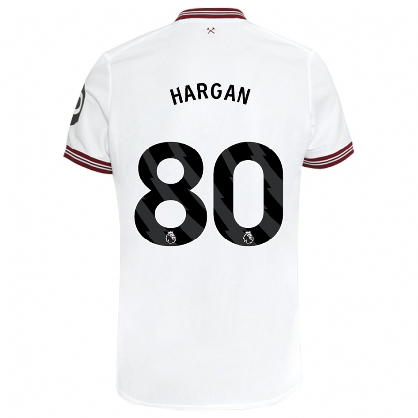 Niño Camiseta Riley Hargan #80 Blanco 2ª Equipación 2023/24 La Camisa Perú