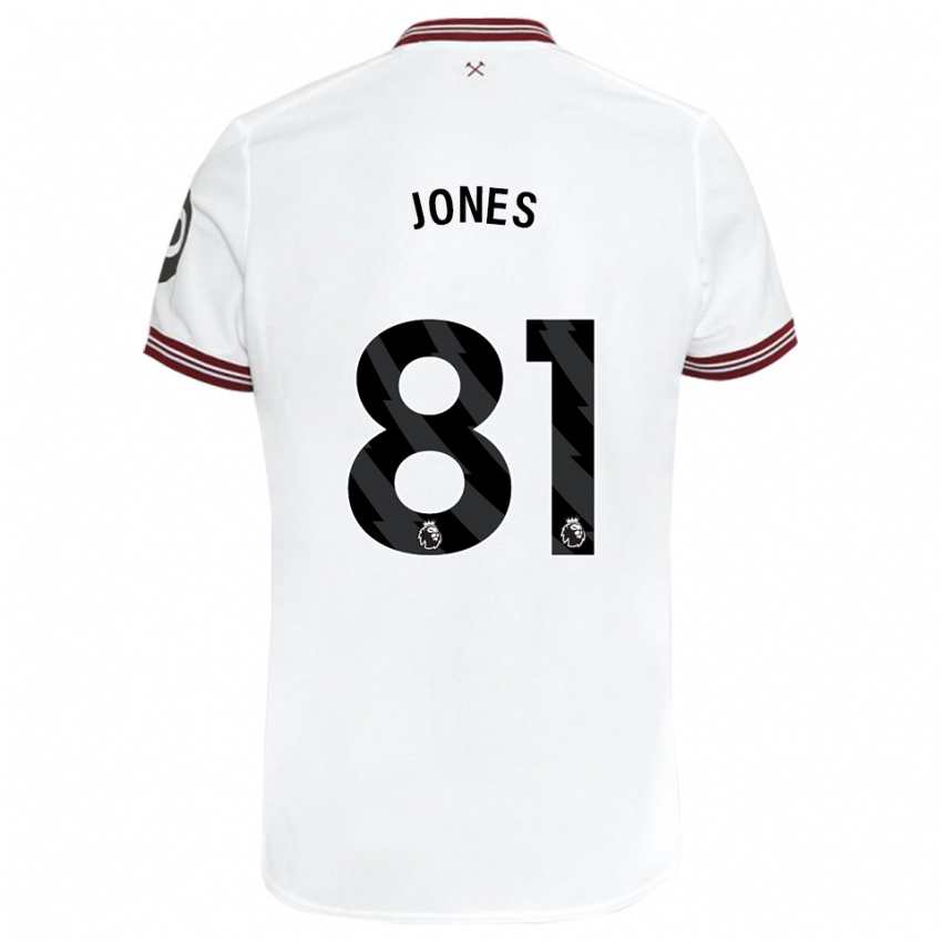 Niño Camiseta Liam Jones #81 Blanco 2ª Equipación 2023/24 La Camisa Perú