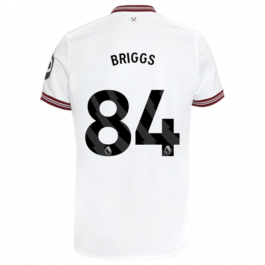 Niño Camiseta Josh Briggs #84 Blanco 2ª Equipación 2023/24 La Camisa Perú