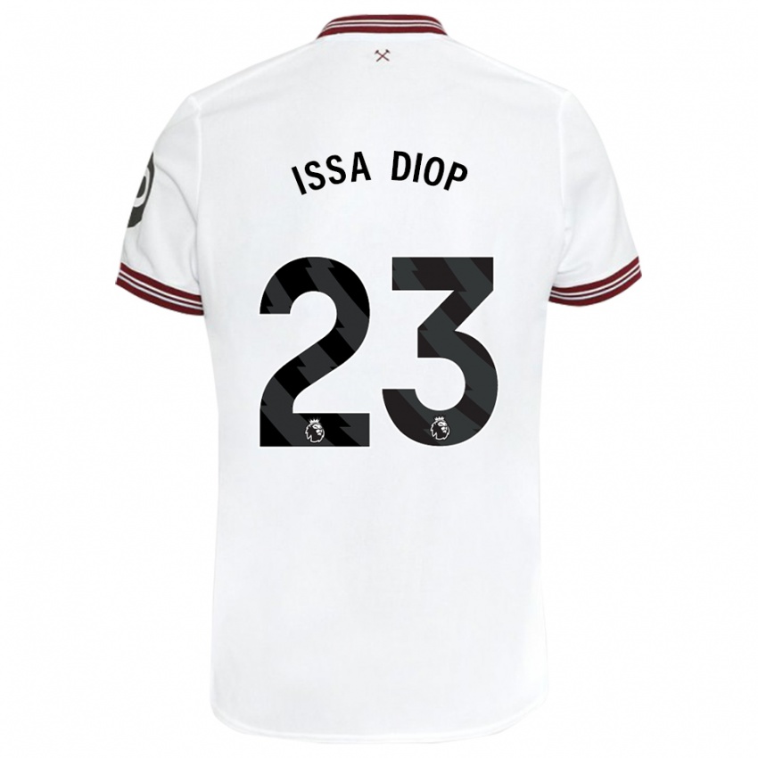 Niño Camiseta Issa Diop #23 Blanco 2ª Equipación 2023/24 La Camisa Perú