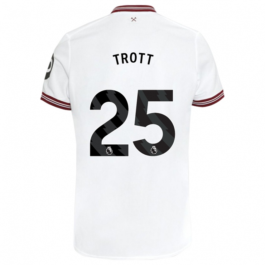 Niño Camiseta Nathan Trott #25 Blanco 2ª Equipación 2023/24 La Camisa Perú