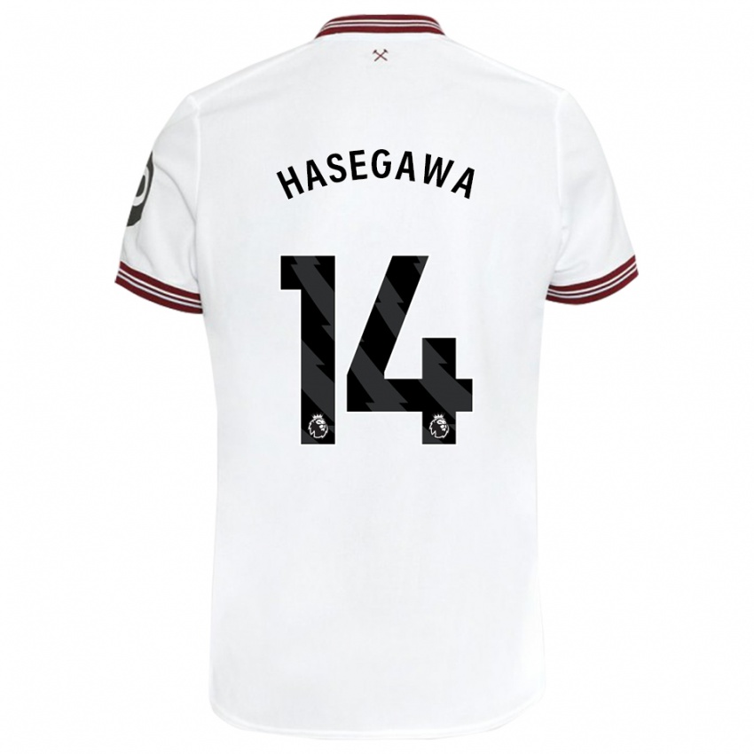 Niño Camiseta Yui Hasegawa #14 Blanco 2ª Equipación 2023/24 La Camisa Perú