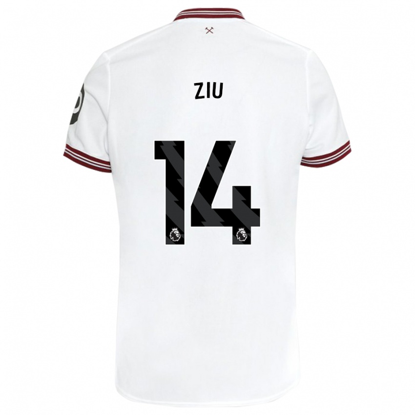 Niño Camiseta Jessica Ziu #14 Blanco 2ª Equipación 2023/24 La Camisa Perú