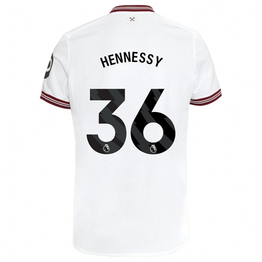 Niño Camiseta Alexandra Hennessy #36 Blanco 2ª Equipación 2023/24 La Camisa Perú