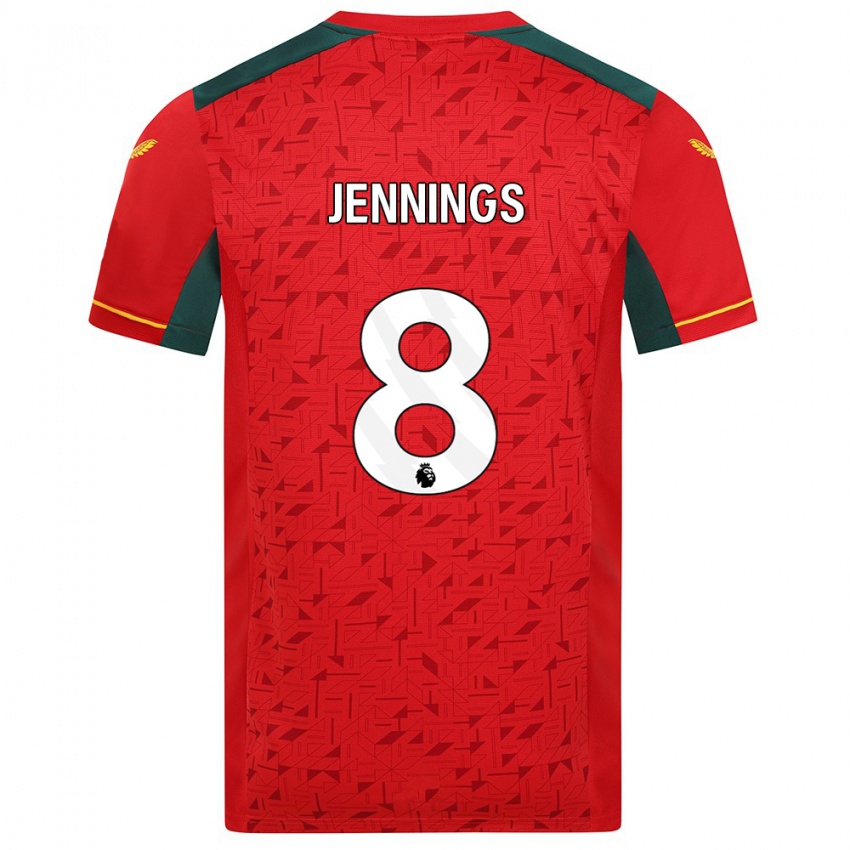 Niño Camiseta Shannie Jennings #8 Rojo 2ª Equipación 2023/24 La Camisa Perú