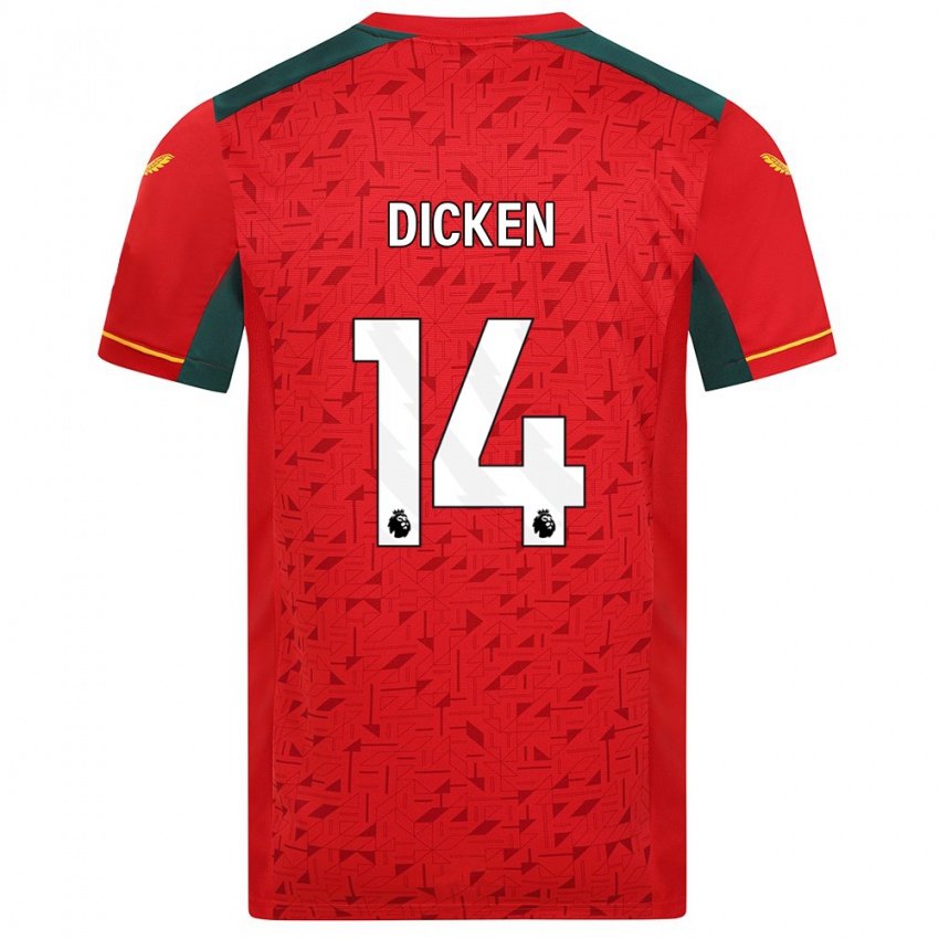 Niño Camiseta Amy Dicken #14 Rojo 2ª Equipación 2023/24 La Camisa Perú